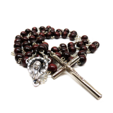 6mm Italian Wooden Rosary, Dark Brown, 16" Long; 1 piece