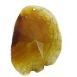 Dark Yellow Faceted Agate Slice Pendant