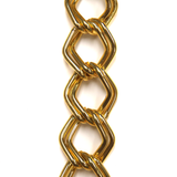 Diamond Shaped Double Link Aluminum Chain; Gold- 23x26mm- 1 foot