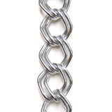 Diamond Shaped Double Link Aluminum Chain; Silver: 23x26mm- 1 foot
