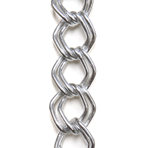 Diamond Shaped Double Link Aluminum Chain; Silver: 23x26mm- 1 foot