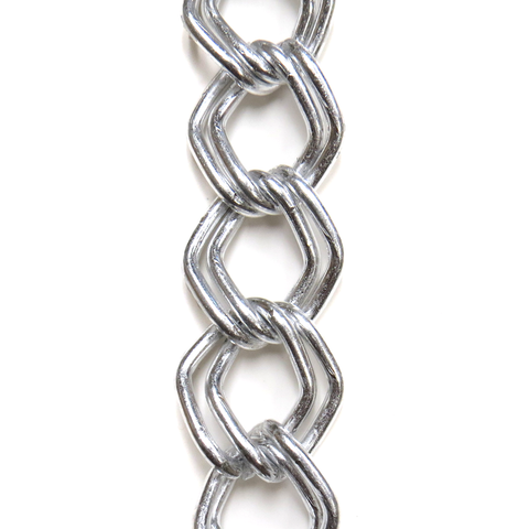 Diamond Shaped Double Link Aluminum Chain; Silver: 23x26mm- 1 foot