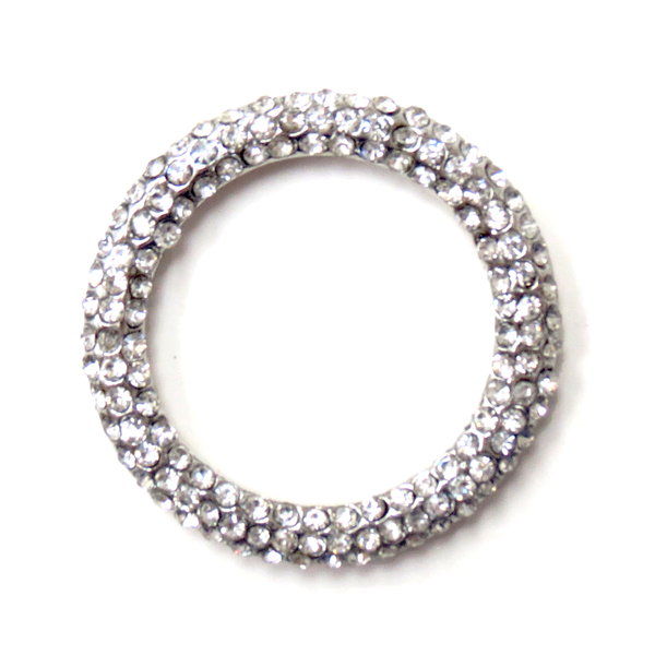 Rhinestone Donut; Antique Silver