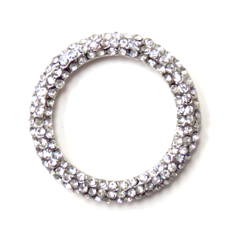 Rhinestone Donut; Antique Silver