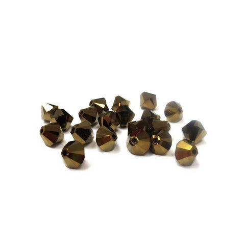 Swarovski Crystal, Bicone, Dorado AB 2X, 6mm; 20pcs