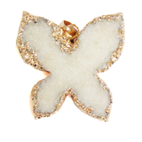 White Druzy Butterfly Pendant