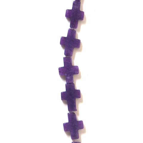 Dyed Jade Cross; Purple-26 pcs.