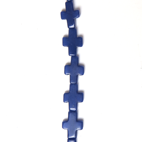 Dyed Jade Cross; Royal Blue- 26pcs.