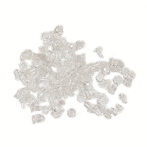Ear nut, Rubber Clear-5x4mm; 100pcs