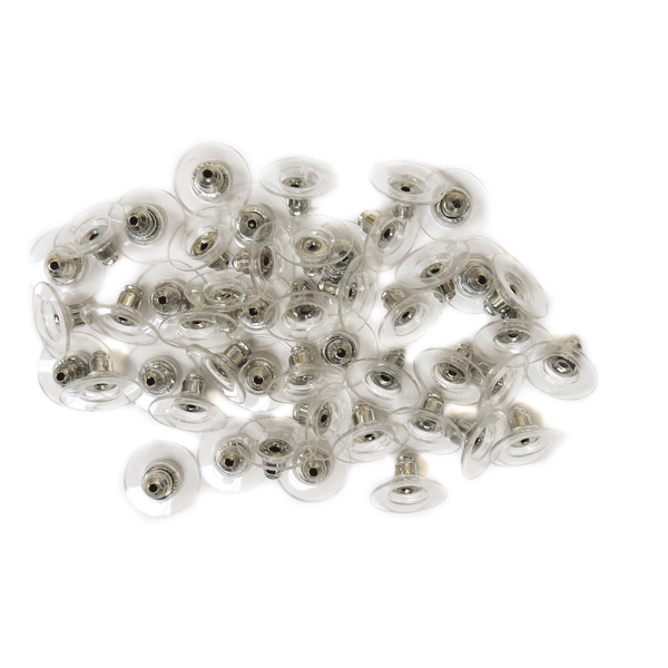 Earring Ear Nut, Platinum Color- 7x11mm; 50pcs