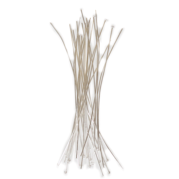 Eye Pin, Silver Plated Brass-4 inches/21 gauge; 25 pcs