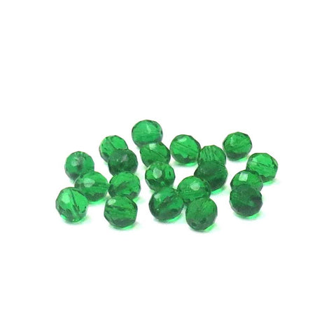 Fern Green, Round Faceted Fire Polished Beads-10mm; 20pcs