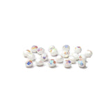 White AB, Round Faceted Fire Polished; 8mm - 20 pcs