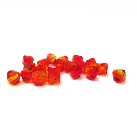 Swarovski Crystal, Bicone, Fire Opal, 8mm; 20pcs