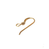 Flat Ear Wire with Coil, Gold Filled, 12x21mm; 1 pair