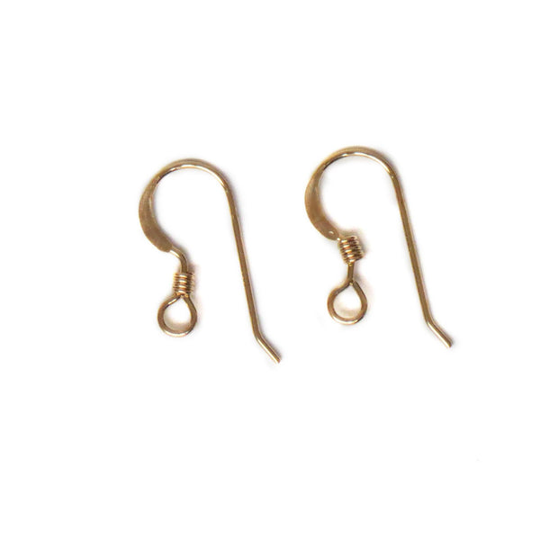 Flat Ear Wire with Coil, Gold Filled, 12x21mm; 1 pair