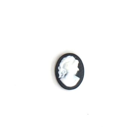 Black and White Cameo - Floating Charm