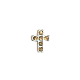 Cross Silver with Gold Rhinestones - Floating Charm