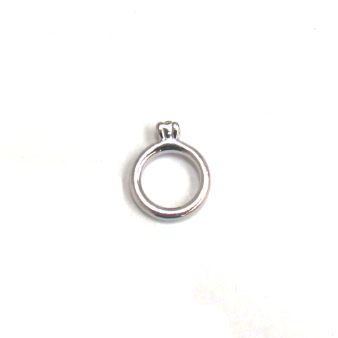 Silver Engagement Ring- Floating Charm