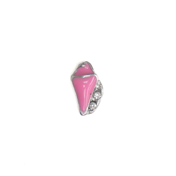 Sea Snail Pink with Rhinestone_ Floating Charm