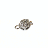 Flower Box Clasp, Platinum Color Brass-10x15mm; 3pcs