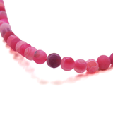 Fuschia & Purple Frosted Agate; 6mm