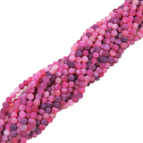 Fuschia & Purple Frosted Agate; 6mm
