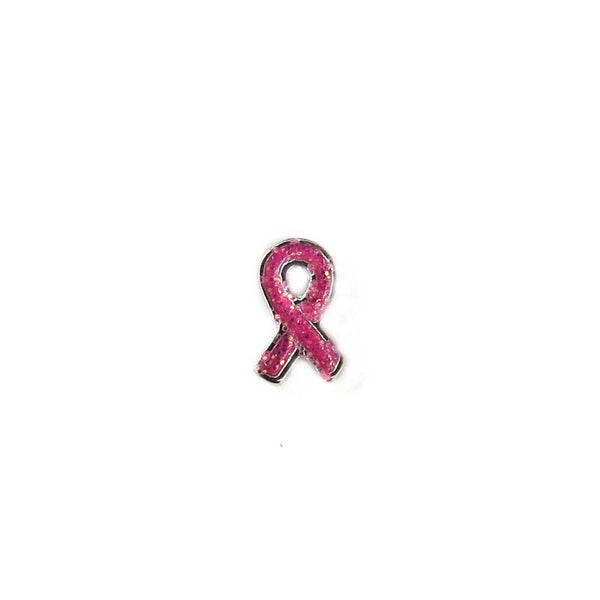 Fuchsia Cancer Ribbon- Floating Charm