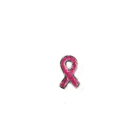 Fuchsia Cancer Ribbon- Floating Charm