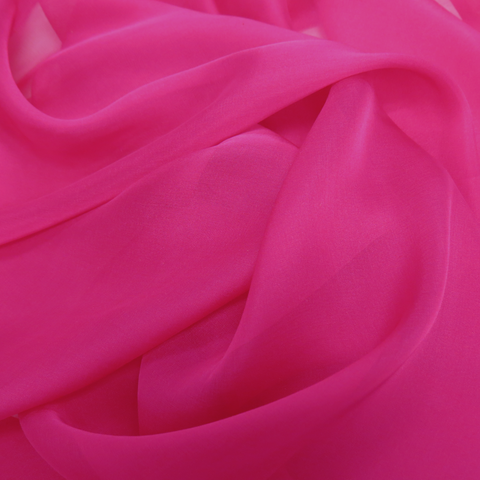 Fuschia Silk Chiffon Fabric- 54"; 1 yard