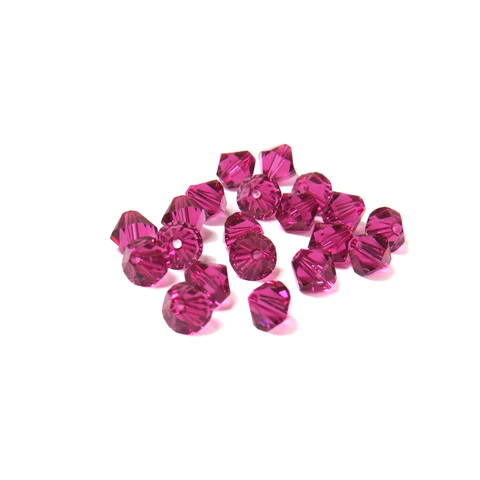 Swarovski Crystal, Bicone, 6mm - Fuschia; 20 pcs