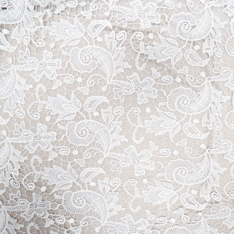 Venus- White Guipure Lace, 52" Wide- 1 Yard