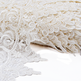 Fiorella- Ivory Guipure Lace, Single Scallop, 14" Wide- 1 Yard