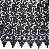 Viviana- Black Guipure Lace, Single Scallop, 14" Wide- 1 Yard