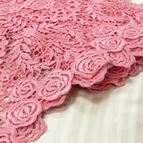 Chloe- Old Pink Guipure Lace, Double Scallop, 48" Wide- 1 Yard
