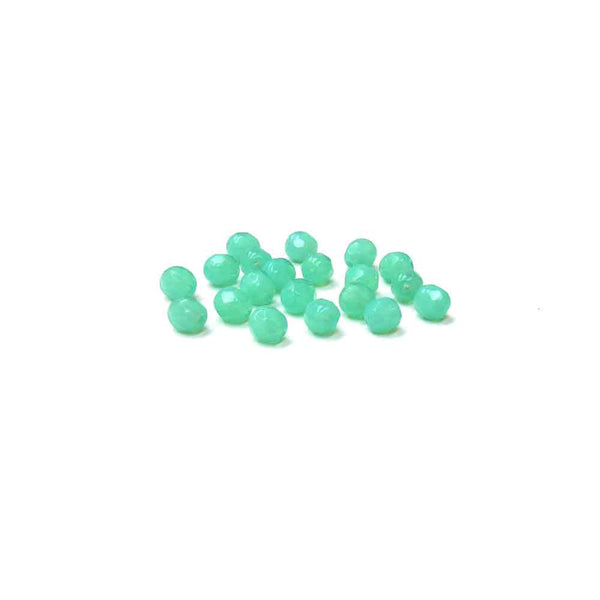Green/Turquoise, Round Faceted Fire Polished; 6mm - 20 pcs