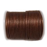 Genuine Leather, 2mm, Dark Copper- 1 yard