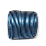Genuine Leather, 1.5mm, Metallic Blue- 1 yard