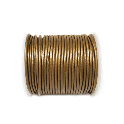 Genuine Leather, 1.5mm, Metallic Bronze- 1 yard