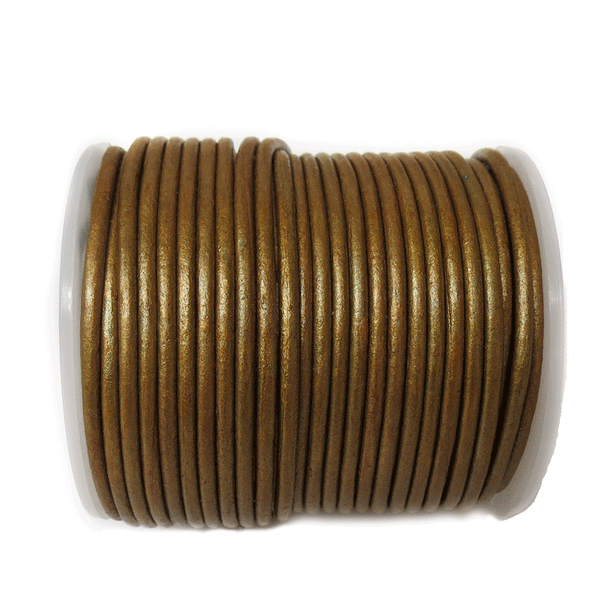 Genuine Leather, 2mm, Metallic Brown- 1 yard