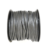 Genuine Leather, 2mm, Metallic Grey- 1 yard