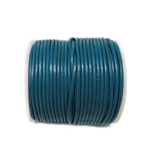 Genuine Leather, 1.5mm, Teal- 1 yard