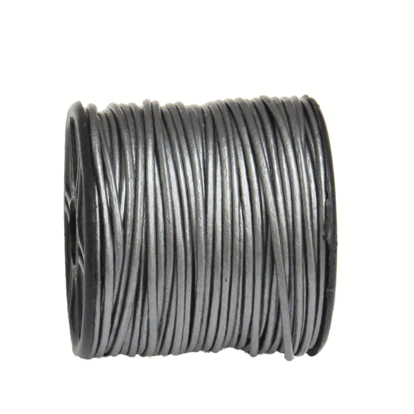 Round Genuine Leather, 1.5mm,Charcoal Grey - 1 yard