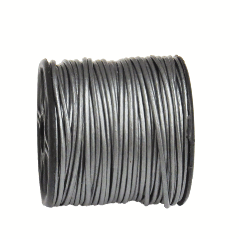 Round Genuine Leather, 1.5mm,Charcoal Grey - 1 yard