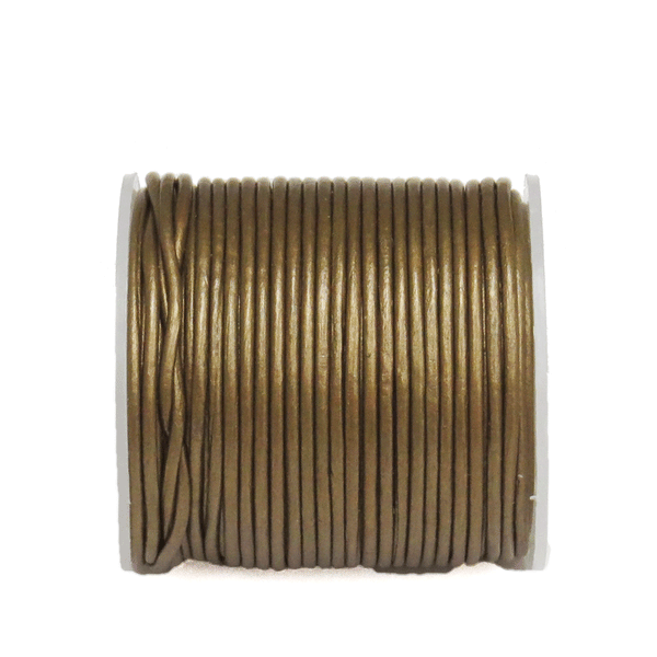 Round Genuine Leather,1.5mm, Browinish Gold- 1 yard