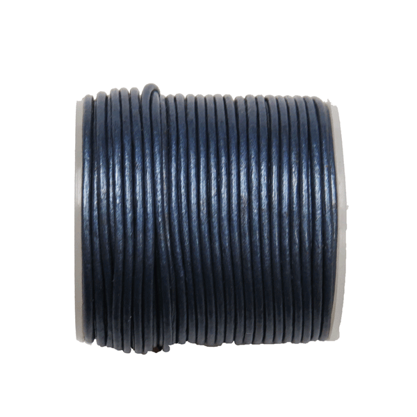 Round Genuine Leather, 1.5mm; Metallic Midnight Blue- 1 yard