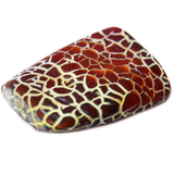 Giraffe Agate Bead, Orange with Yellow, 34x24mm; 1 piece