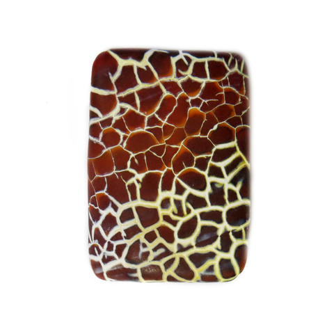 Giraffe Agate Bead, Orange with Yellow, 34x24mm; 1 piece