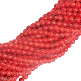 Glass Pearl- Dark Coral wirh Black Stripes