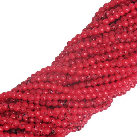 Glass Pearl- Pink with Black Stripes